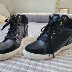 Aldo Black High Top Sneaker Wedges